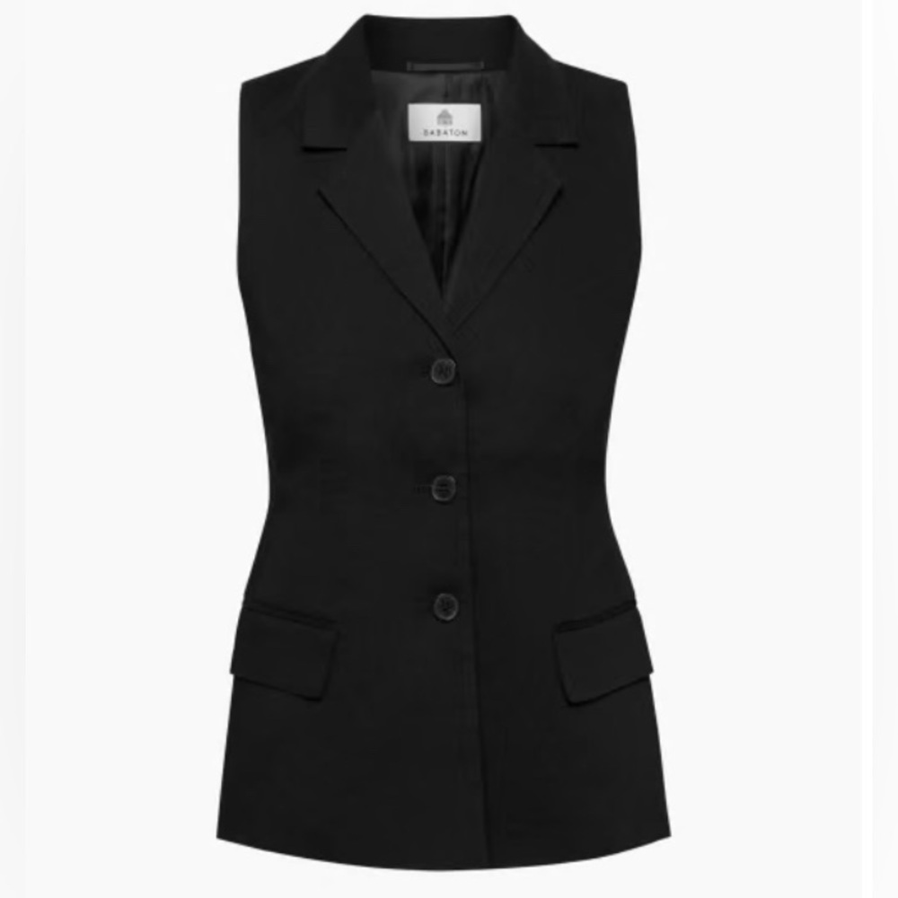 Babaton Echelon Vest Black Linen